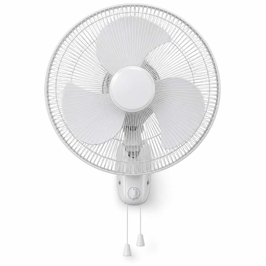 Havells FOWSBWHT16021 Standard 16-Inch Wall Fan – 50W Copper Motor, 3 Blades, 3 Speeds, Pull Cord Control, White - Teq Souq