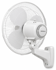 Havells FOWSBWHT16121 Standard 16-Inch Wall Fan – 50W Copper Motor, Remote Control, 3 Blades, Oscillation, White - Teq Souq