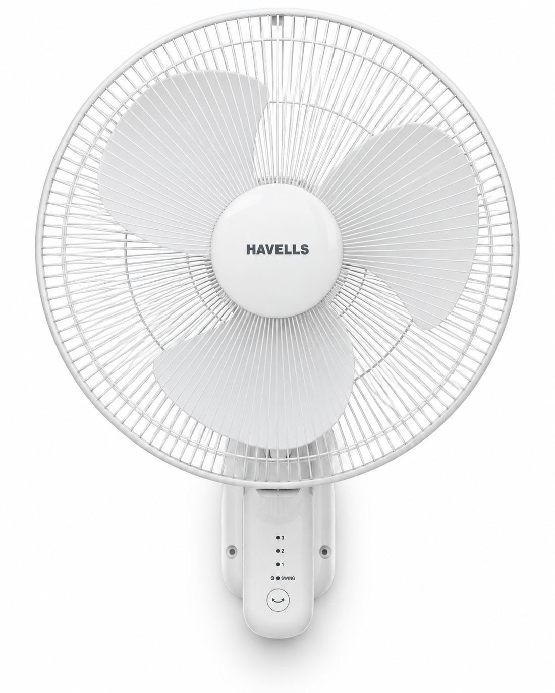 Havells FOWSBWHT16121 Standard 16-Inch Wall Fan – 50W Copper Motor, Remote Control, 3 Blades, Oscillation, White - Teq Souq