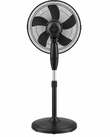 BLACK+DECKER FS1620-B5 16-Inch Pedestal Stand Fan – 60W, 5 Blades, 3 Speeds, 90° Oscillation, Adjustable Height, Black - Teq Souq