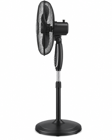 BLACK+DECKER FS1620-B5 16-Inch Pedestal Stand Fan – 60W, 5 Blades, 3 Speeds, 90° Oscillation, Adjustable Height, Black - Teq Souq