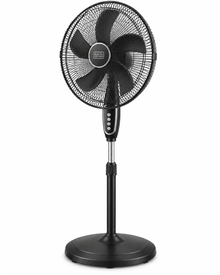 BLACK+DECKER FS1620-B5 16-Inch Pedestal Stand Fan – 60W, 5 Blades, 3 Speeds, 90° Oscillation, Adjustable Height, Black - Teq Souq