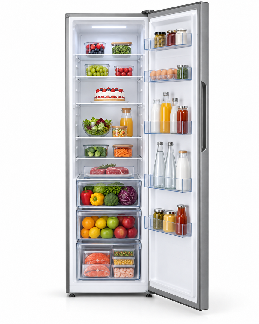 Hisense FV3N509NAI 509L Convertible Upright Freezer & Refrigerator – 380L Net, Total No Frost, Durable Inverter, Silver - Teq Souq