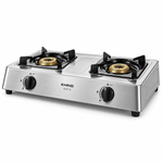 Load image into Gallery viewer, KHIND GC7110 2-Burner Gas Stove – Stainless Steel Tabletop Cooker, Automatic Ignition, Cast Iron Burners, Adjustable Flame - Teq Souq
