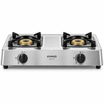 Load image into Gallery viewer, KHIND GC7110 2-Burner Gas Stove – Stainless Steel Tabletop Cooker, Automatic Ignition, Cast Iron Burners, Adjustable Flame - Teq Souq