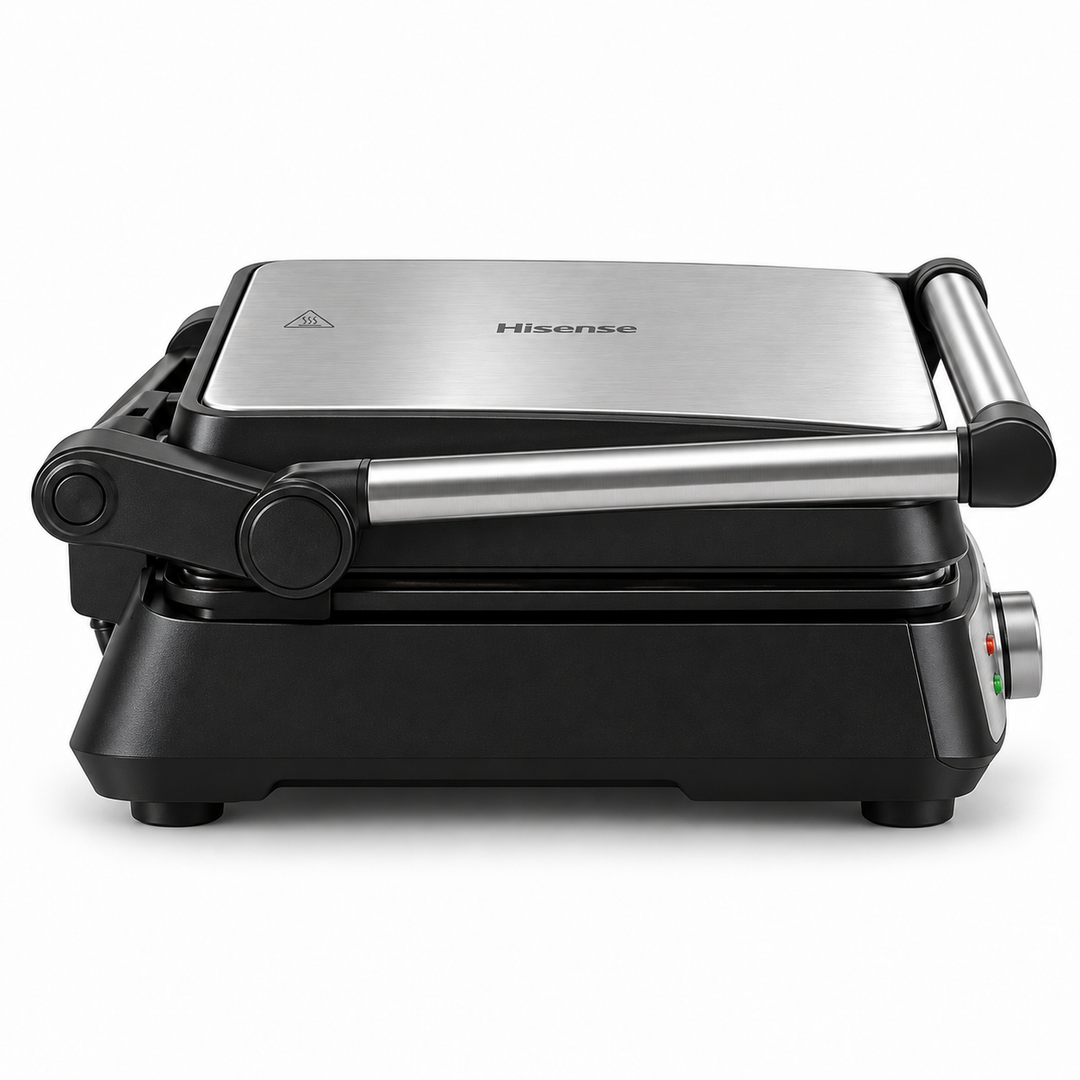 Hisense H181CG01 2000W Electric Contact Grill & Sandwich Maker – 180° Open Grill, Reversible Non-Stick Plates, Adjustable Temperature - Teq Souq