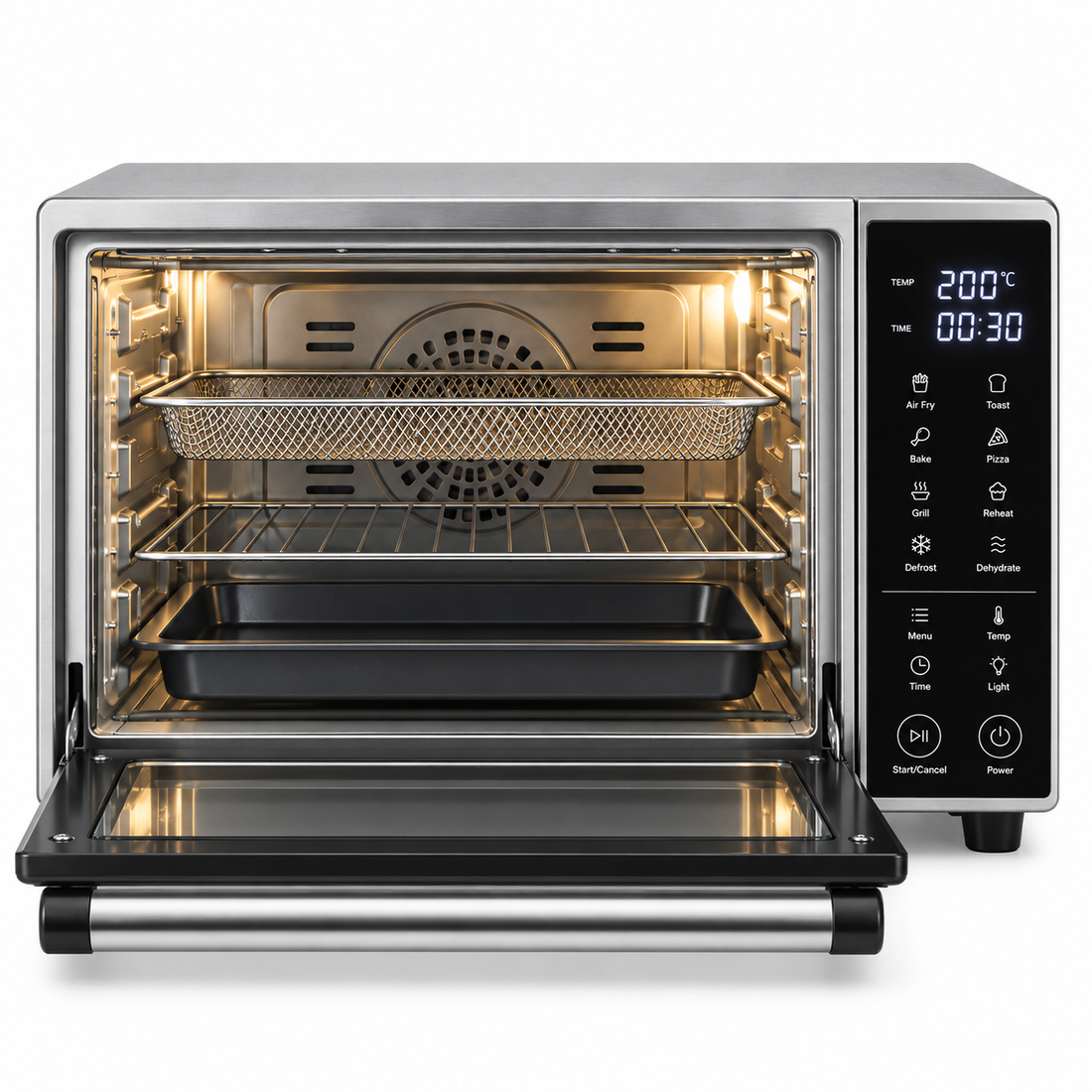 Hisense H32AOSL1S5 32L Digital Air Fryer Oven – 1700W, 8 Cooking Functions, 8 Preset Menus, LED Display, Silver - Teq Souq