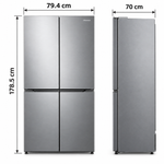 Load image into Gallery viewer, Hisense RQ5G470SBS3 610L Gross / 456L Net 4-Door French Door Refrigerator – Inverter, Metal-Tech Cooling, No Frost, Silver