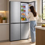 Load image into Gallery viewer, Hisense RQ5G470SBS3 610L Gross / 456L Net 4-Door French Door Refrigerator – Inverter, Metal-Tech Cooling, No Frost, Silver