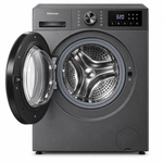 Load image into Gallery viewer, Hisense WFPV8012EMT 8KG Front Load Washing Machine, 1200 RPM, Quick Wash, Allergy Steam Care, Titanium Grey