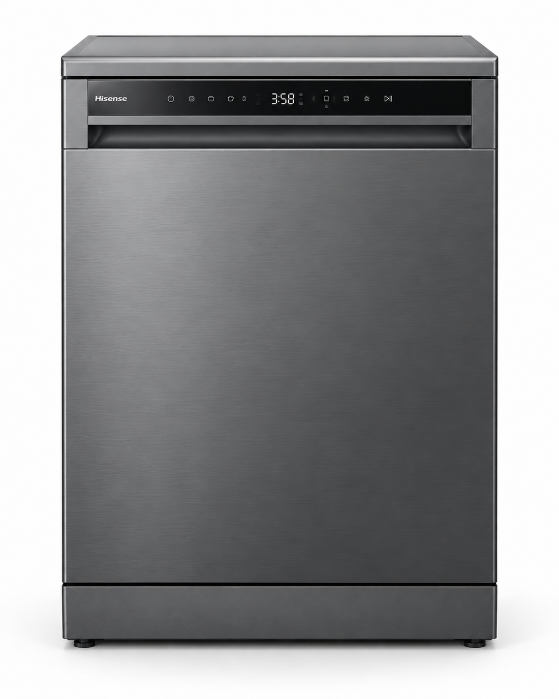 Hisense HS622E90G 13 Place Settings Freestanding Dishwasher – 8 Wash Programs, Digital Display, Half Load, Child Lock, Titanium Grey - Teq Souq