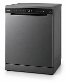 Hisense HS623E90G 15 Place Settings Freestanding Dishwasher – LED Display, Adjustable Baskets, Delay Start, Child Lock, Grey - Teq Souq