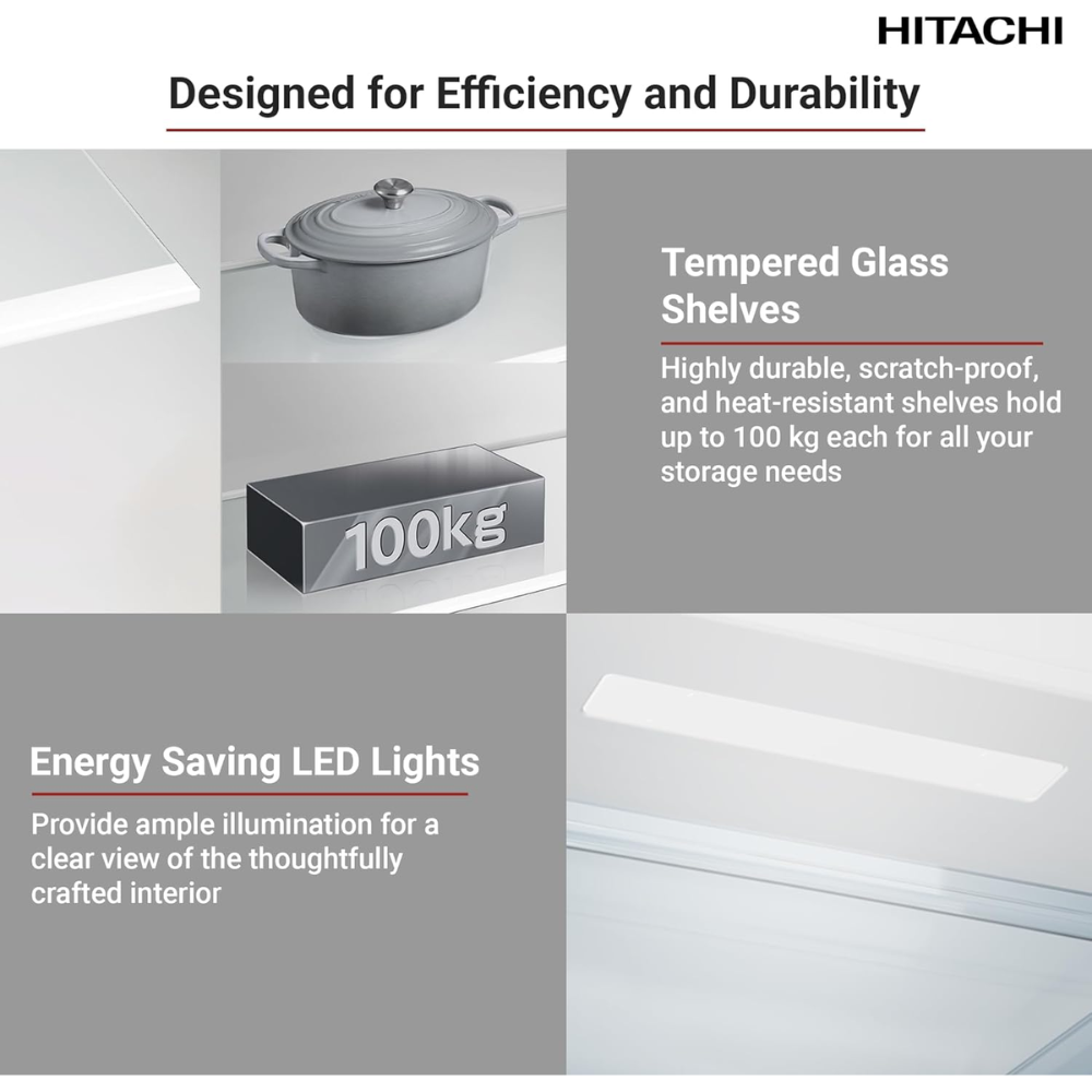 Hitachi 240L Top Mount Double Door Refrigerator HRTN5255MFXAE