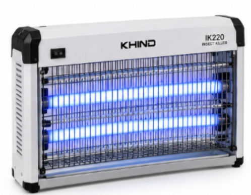 KHIND IK220 55W Electric Insect Killer – Dual 20W UV Tubes, 45m² Coverage, 4000V Grid, Heavy-Duty Bug Zapper, White