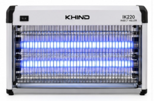 KHIND IK220 55W Electric Insect Killer – Dual 20W UV Tubes, 45m² Coverage, 4000V Grid, Heavy-Duty Bug Zapper, White