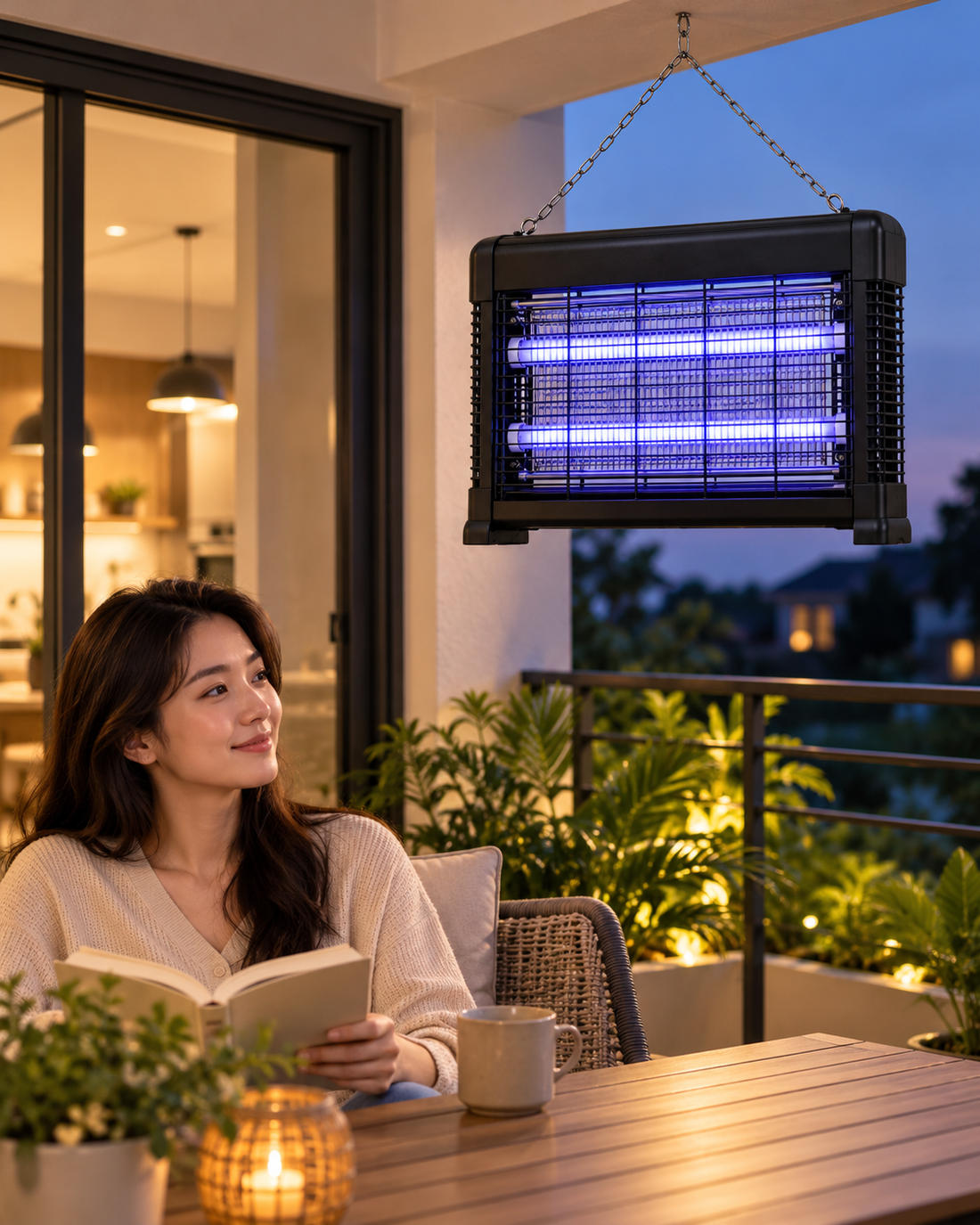 KHIND IK3510 32W Electric Insect Killer – Dual 10W UV Tubes, 60m² Coverage, Hanging & Freestanding, Bug Zapper