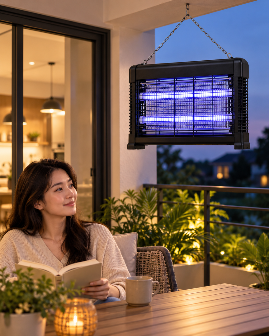 KHIND IK3510 32W Electric Insect Killer – Dual 10W UV Tubes, 60m² Coverage, Hanging & Freestanding, Bug Zapper