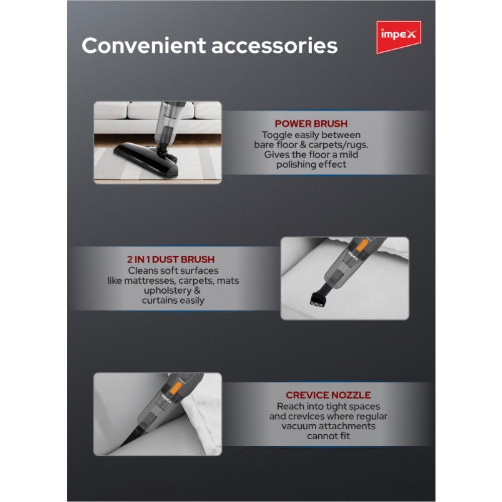 Impex 800W 1.2L Stick Vacuum Cleaner VC4702