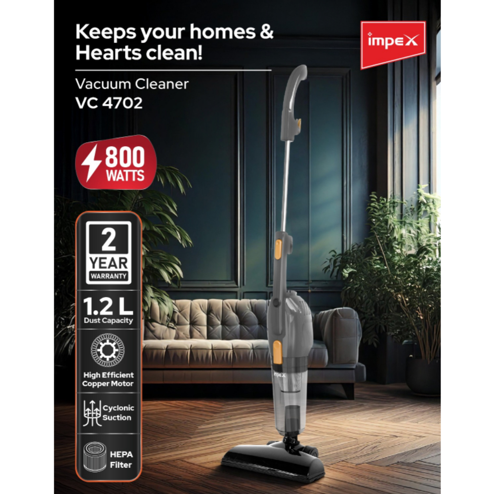 Impex 800W 1.2L Stick Vacuum Cleaner VC4702