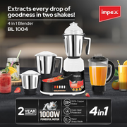 Impex 1000W 4in 1 Mixer Grinder BL1004