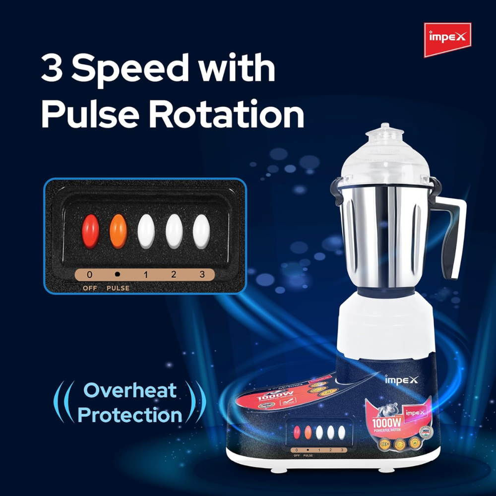 Impex 1000W 4in 1 Mixer Grinder BL1004