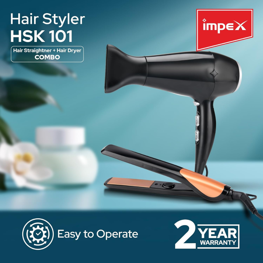 Impex Combo Hair Straightner Hair Dryer HSK101