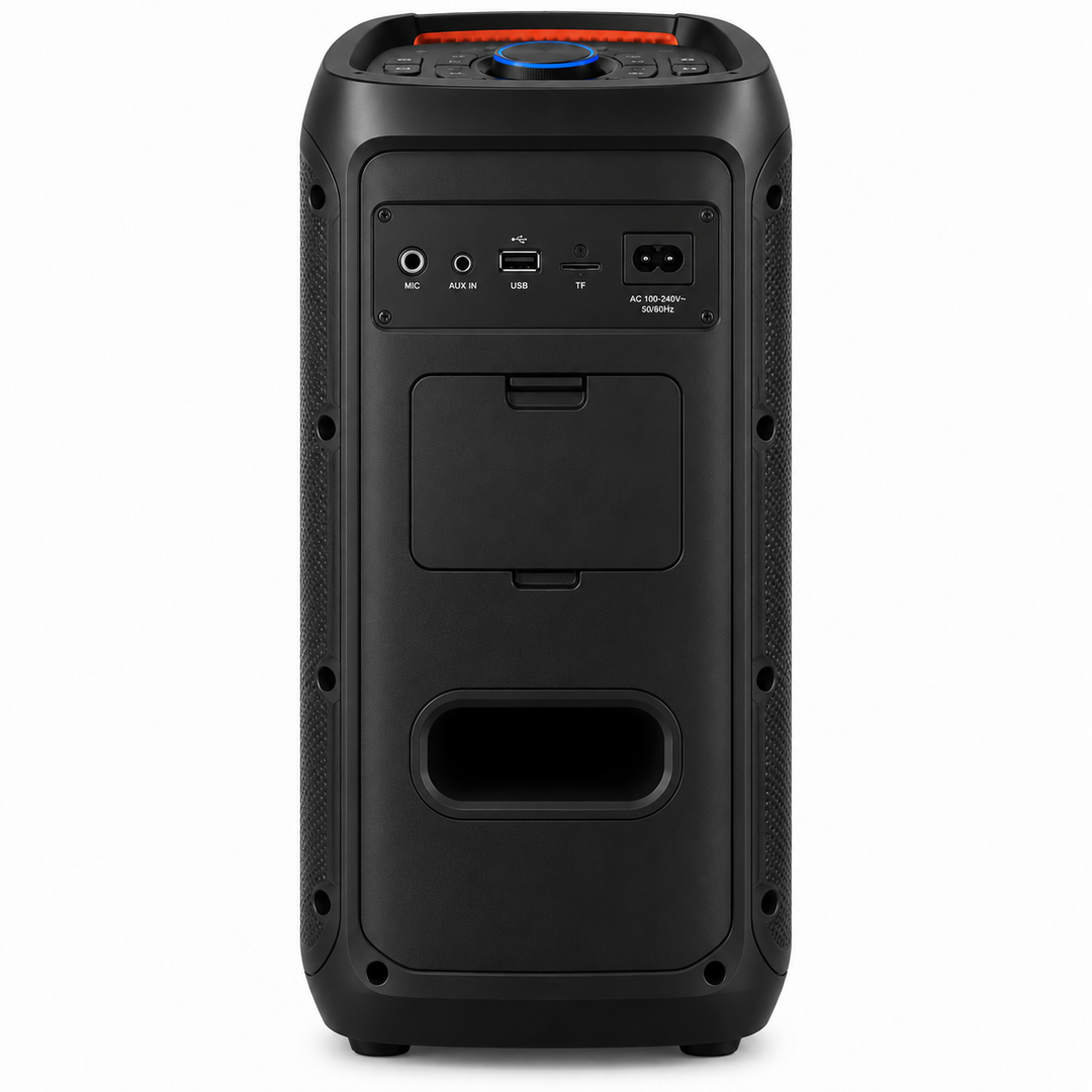 JVC XS-N4213PB Portable Bluetooth Party Speaker, Dual 6.5 Inch, 60W, 1200W PMPO, RGB LED Lights, Karaoke, Black