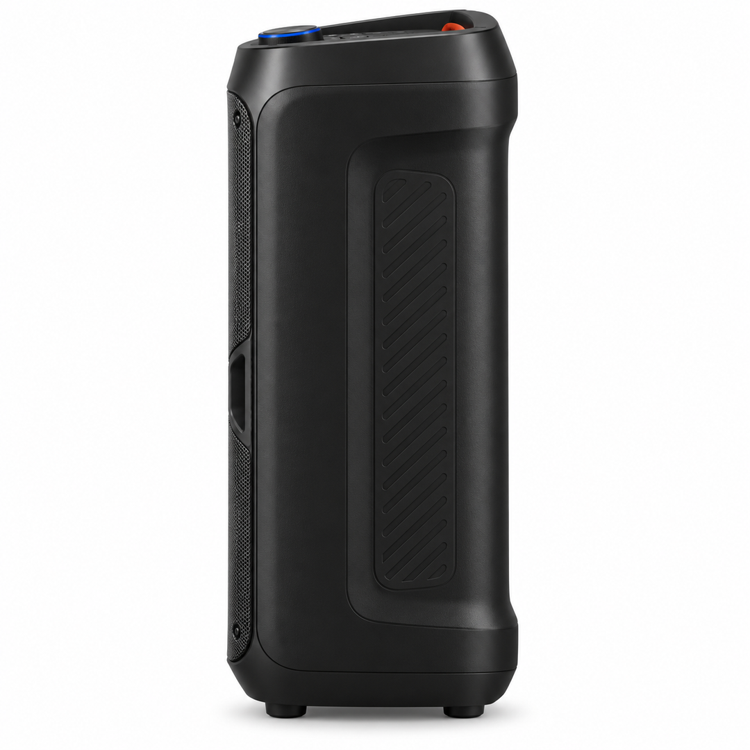 JVC XS-N4213PB Portable Bluetooth Party Speaker, Dual 6.5 Inch, 60W, 1200W PMPO, RGB LED Lights, Karaoke, Black