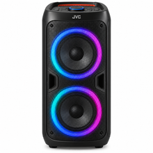 JVC XS-N4213PB Portable Bluetooth Party Speaker, Dual 6.5 Inch, 60W, 1200W PMPO, RGB LED Lights, Karaoke, Black