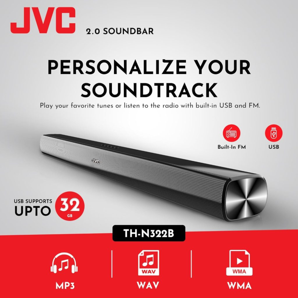 JVC 30W 2.1ch Soundbar THN-322