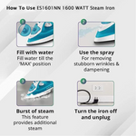 Load image into Gallery viewer, Khind 1600W Steam Iron ES1601NN
