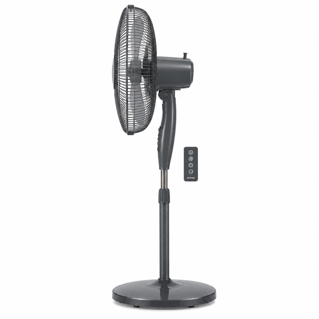 KHIND SF16J15R 16-Inch Pedestal Stand Fan with Remote Control, 3 Speeds, 50W, Dark Grey & Winter Grey