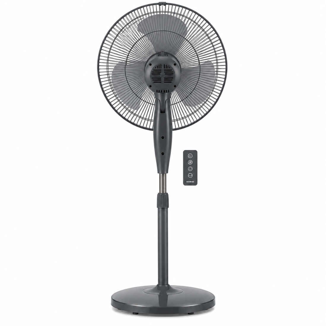 KHIND SF16J15R 16-Inch Pedestal Stand Fan with Remote Control, 3 Speeds, 50W, Dark Grey & Winter Grey