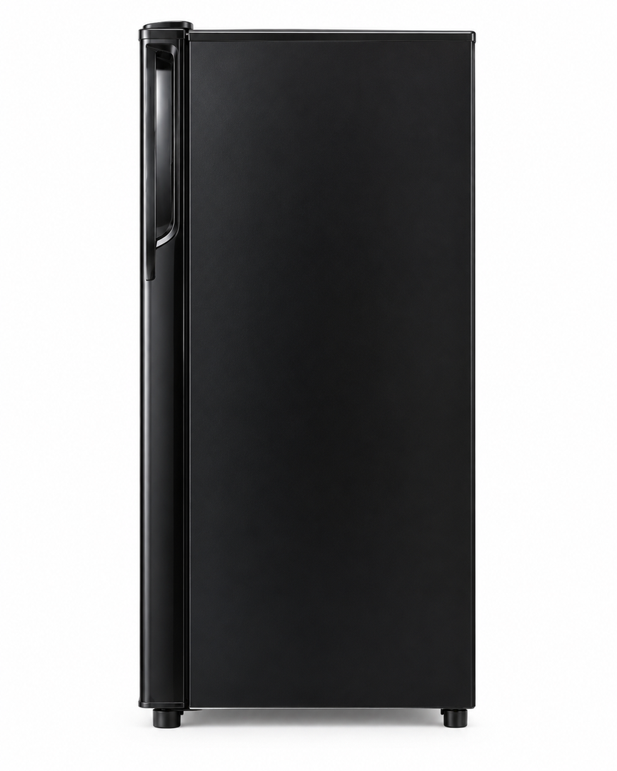 Krome KR-RF141GG 141L Gross Single Door Refrigerator – 90L Net, Direct Cool, Floral Glass Door, Compact Design, Black
