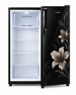 Load image into Gallery viewer, Krome KR-RF141GG 141L Gross Single Door Refrigerator – 90L Net, Direct Cool, Floral Glass Door, Compact Design, Black
