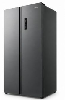 Krome KR-SBS601SH 600L Gross Side-by-Side Refrigerator – 442L Net, No Frost, Multi Air Flow, LED Display, Dark Inox
