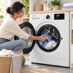 Load image into Gallery viewer, Krome KR-WFL70SI 7KG Front Load Washing Machine – 1400 RPM, BLDC Inverter Motor, 12 Wash Programs, LED Display, White