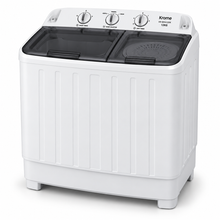 Krome KR-WSA120K 12KG Semi-Automatic Twin Tub Washing Machine – Top Load, Separate Spin Dryer, Mechanical Controls, White