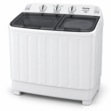 Krome KR-WSA120K 12KG Semi-Automatic Twin Tub Washing Machine – Top Load, Separate Spin Dryer, Mechanical Controls, White