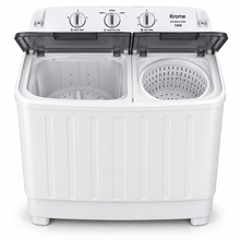 Krome KR-WSA120K 12KG Semi-Automatic Twin Tub Washing Machine – Top Load, Separate Spin Dryer, Mechanical Controls, White