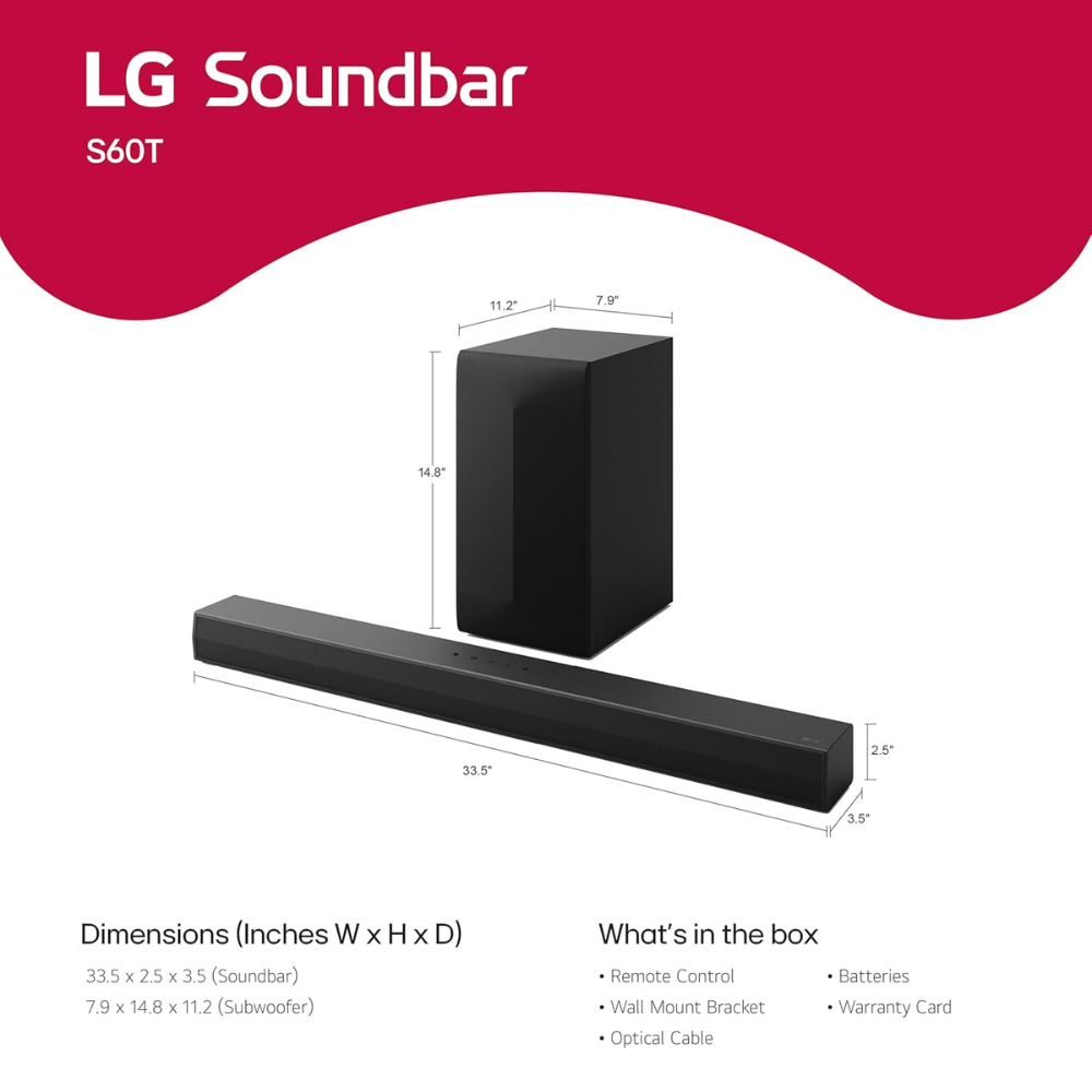 LG 340W 3.1 Ch Soundbar S60T