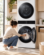 Load image into Gallery viewer, LG W4W8BVPKWHM WashTower 12KG Washer / 10KG Dryer, 1400 RPM, AI DD, Dual Inverter Heat Pump, Wi-Fi, White