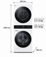 Load image into Gallery viewer, LG W4W8BVPKWHM WashTower 12KG Washer / 10KG Dryer, 1400 RPM, AI DD, Dual Inverter Heat Pump, Wi-Fi, White