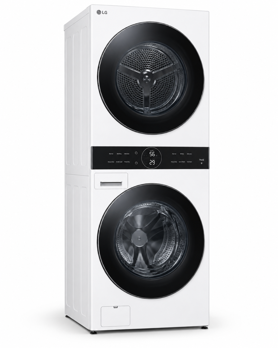 LG W4W8BVPKWHM WashTower 12KG Washer / 10KG Dryer, 1400 RPM, AI DD, Dual Inverter Heat Pump, Wi-Fi, White