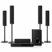 LG LHD457B 330W 5.1 Channel Home Theater System – DVD Player, Bluetooth, Tall Speakers, Front-Firing Subwoofer, Black