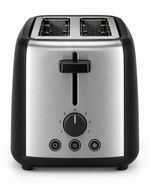 Load image into Gallery viewer, Midea MTRW2L20W 2-Slice Bread Toaster – 950W, 7 Browning Levels, Reheat, Defrost &amp; Cancel Functions, Black/Silver
