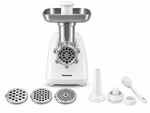 Load image into Gallery viewer, Panasonic MK-GX1711 1700W Electric Meat Grinder – 3 Cutting Plates, Japanese-Made Blade, Kubbe &amp; Sausage Attachments, White