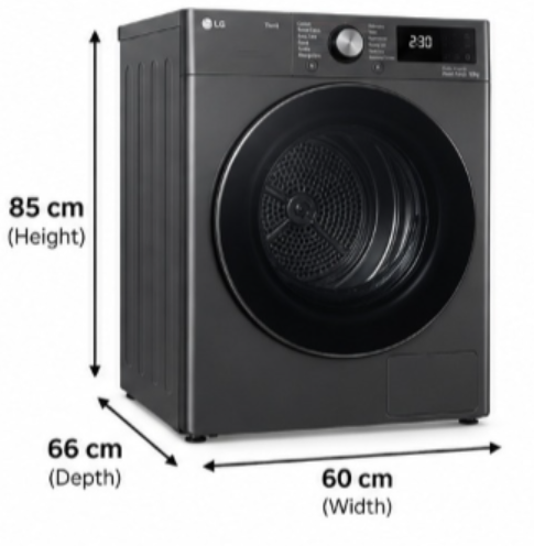 LG RH10X54V2NP 10.1KG Vivace X AI Heat Pump Dryer – Dual Inverter, Sensor Dry, ThinQ Wi-Fi, Essence Graphite