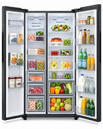 Load image into Gallery viewer, Samsung RS70F65Q1F 655L Bespoke AI Side-by-Side Refrigerator – SpaceMax, AI Energy Mode, No Frost, Black Doi