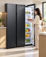 Load image into Gallery viewer, Samsung RS70F65Q1F 655L Bespoke AI Side-by-Side Refrigerator – SpaceMax, AI Energy Mode, No Frost, Black Doi